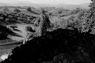 Scenic view of mountains against sky