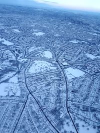 Close-up of snow on road