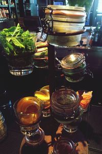 Close-up of food on table