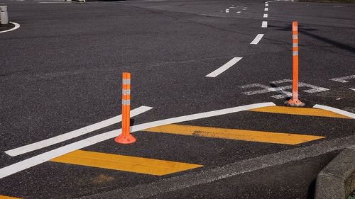 Road markings on street