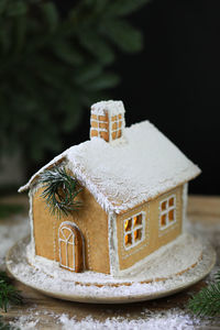 Close-up of cake on table