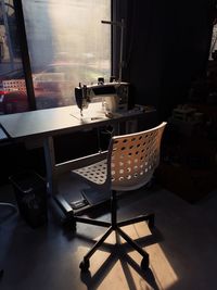 Empty chairs and table at home