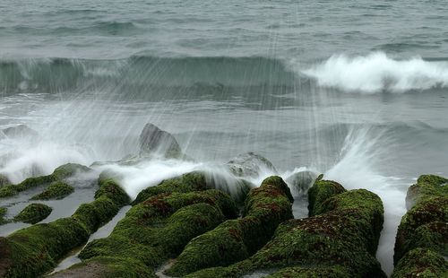 High angle view of sea