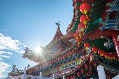 Low angle view of built structure against blue sky