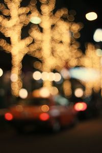 Defocused image of illuminated christmas lights