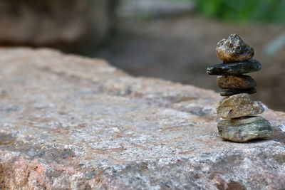 Close-up of stones on rock