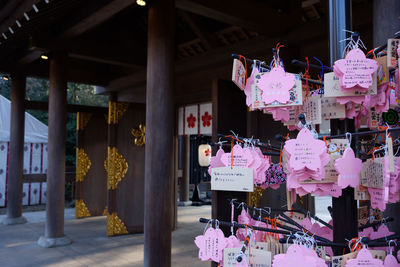 Clothes hanging in store for sale in market