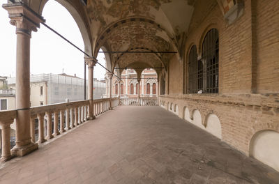 Empty corridor of historic building