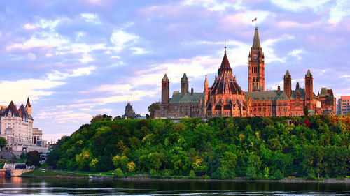 Sunset on parliament hill, in ottawa - ontario, canada. 