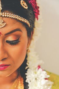 Close-up portrait of young woman