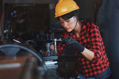 Engineer working at factory