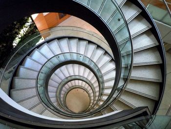 Low angle view of spiral staircase