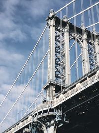 Low angle view of brooklyn bridge