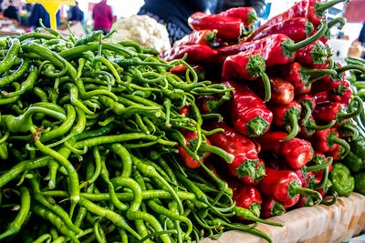 Full frame shot of red chili peppers for sale