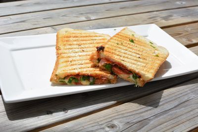 Close-up of food on table