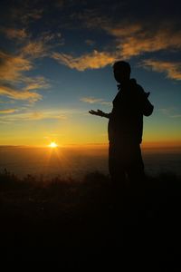 Silhouette of landscape at sunset