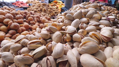 Close-up of onions for sale at market stall