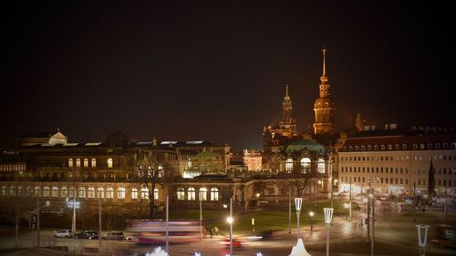 Illuminated city at night