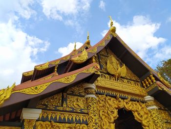 Low angle view of temple against sky