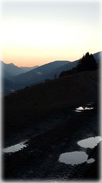 Scenic view of mountains against clear sky