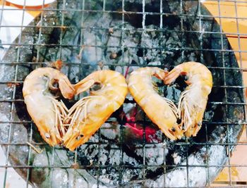 Close-up of meat on barbecue grill