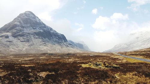 Scenic view of mountains against sky