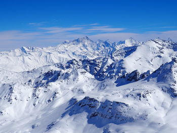 Scenic view of snowcapped mountains