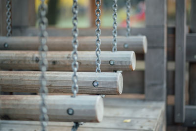 Close-up of bridge on playground