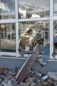 View of an abandoned building through window