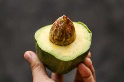 Close-up of hand holding fruit