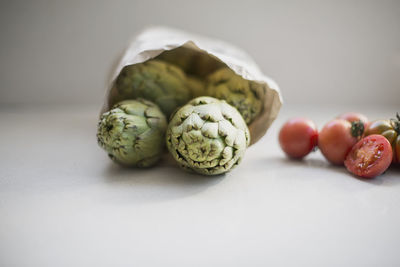 Close-up of fruits on table