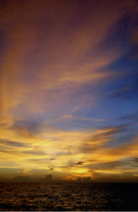 Scenic view of sea at sunset