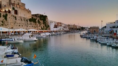 Boats in harbor