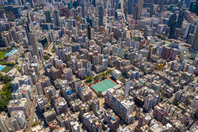 Aerial view of buildings in city