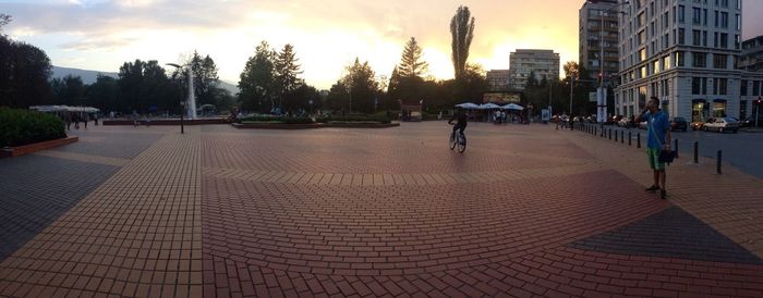 City street at sunset