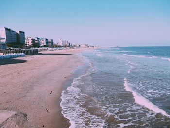 View of sea against clear sky