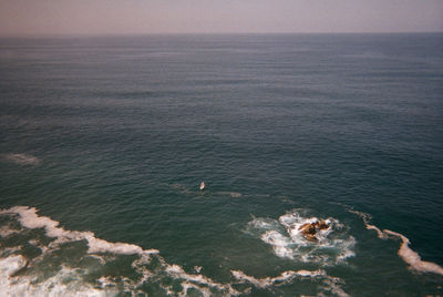 High angle view of seascape against sky