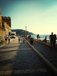 View of people in water