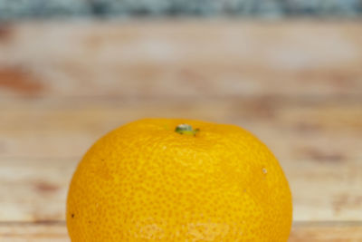 Close-up of orange on table