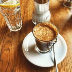 Coffee cup on table