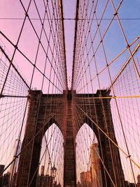 Low angle view of suspension bridge