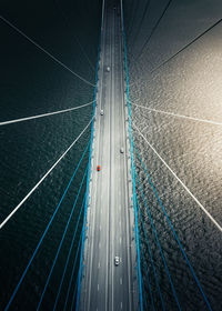 High angle view of bridge in city