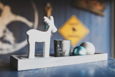 Close-up of objects on table