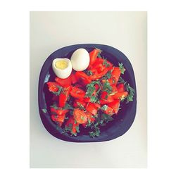 Directly above shot of food in bowl