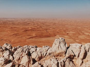 Scenic view of desert against sky