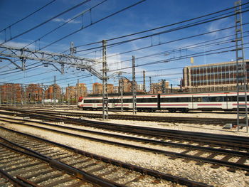 Train on railroad tracks