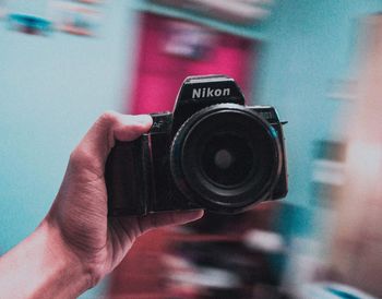 Midsection of person photographing