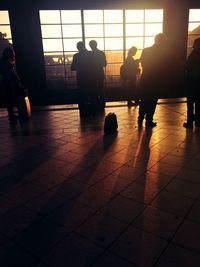 Silhouette of man in tunnel