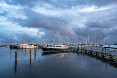 Sailboats in marina