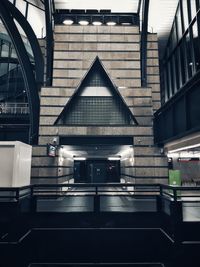 View of empty railroad station platform